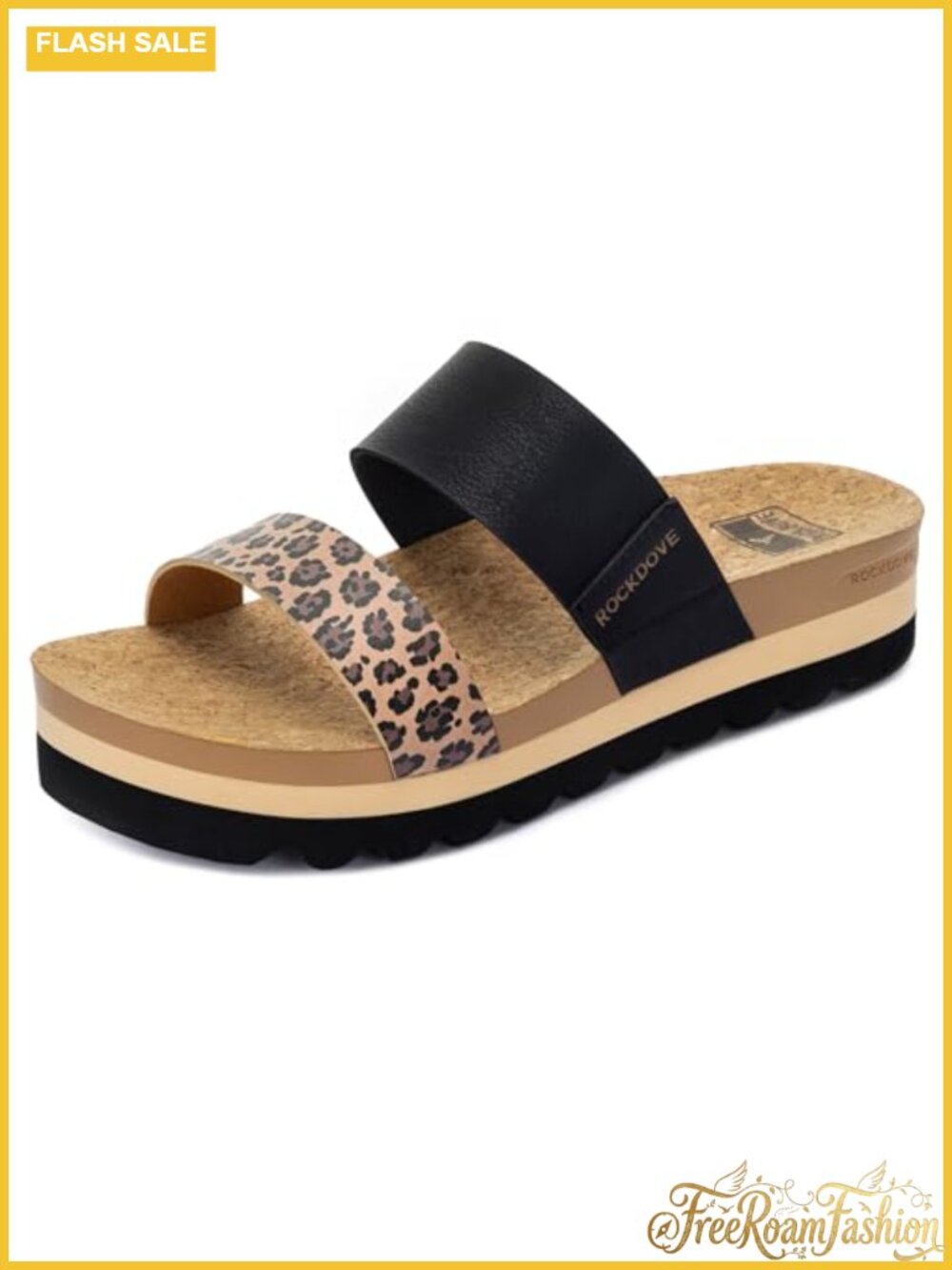 Platform Slide Sandals Vegan Leather EVA Arch Support Slip On